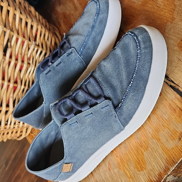 CHACO Men’s Gray-bluish Canvas Slip-on Casual Loafer Shoes Sz 12 - Picture 1 of 16